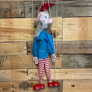 Beautiful old Marionette, gnome approximately 21 inches tall to top of hat.